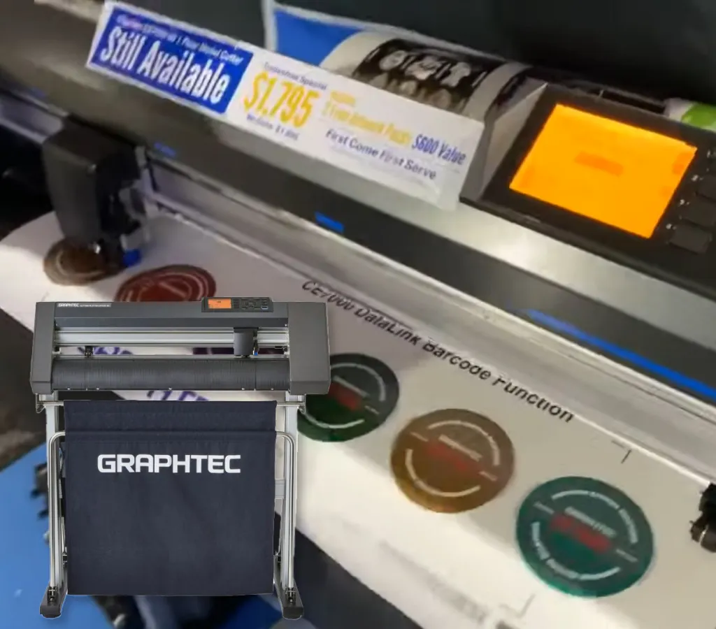 Mesin Cutting Sticker Graphtec Ce7000-60 Dengan Teknologi Canggih Memotong Sticker Promosi.