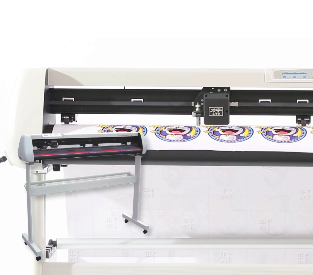 Mesin Cutting Sticker Liyu Sc 631 E Dengan Ukuran Media 71 Cm Dan Fitur Pegangan Pisau Berputar Secara Inertial.